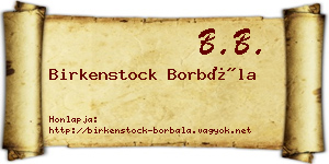 Birkenstock Borbála névjegykártya